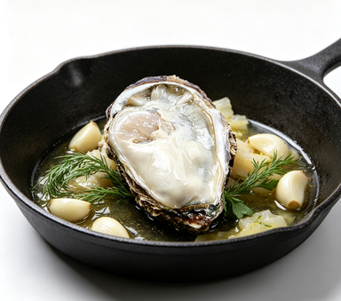 Fresh Raw Oyster with Aromatic Garnishes