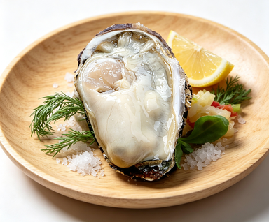 Fresh Raw Oyster with Aromatic Garnishes